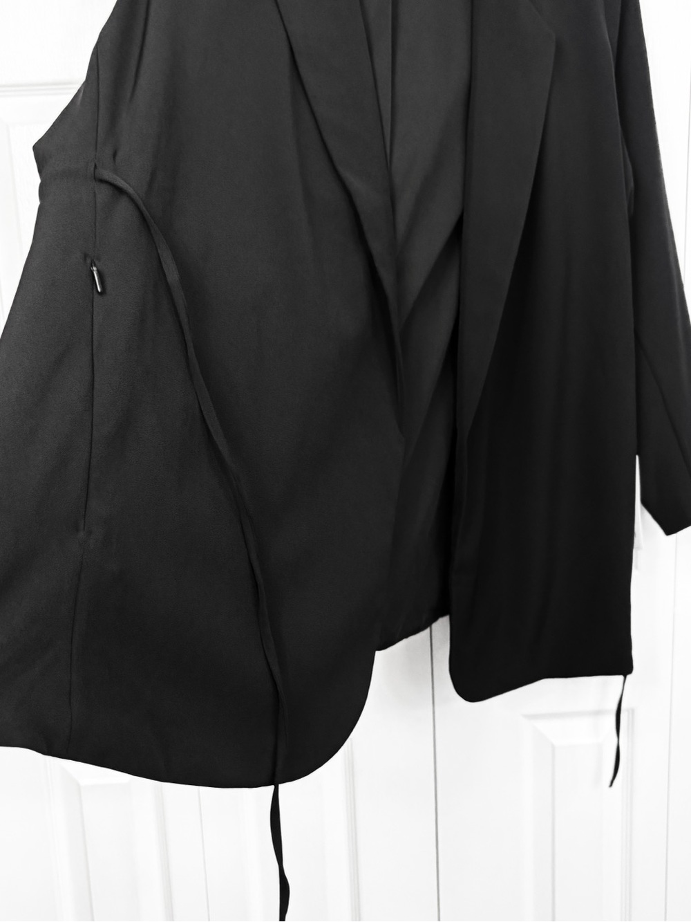 NWT Athleta Black Endless Primatwill Stretch Long Sleeve Tie Front Blazer 24 - Picture 10 of 16